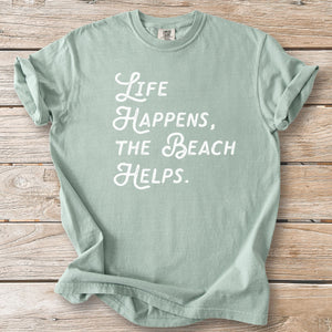 Life Happens Beach Script Tee