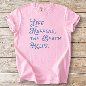 Life Happens Beach Script Tee