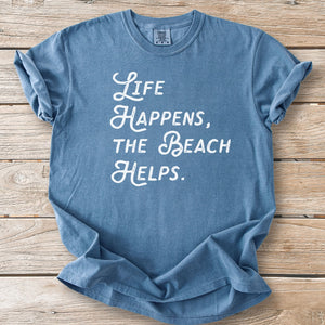 Life Happens Beach Script Tee