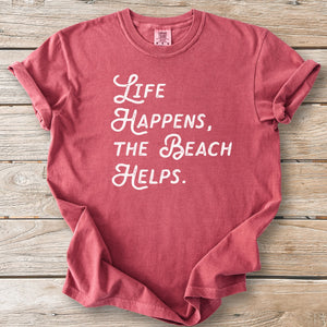 Life Happens Beach Script Tee