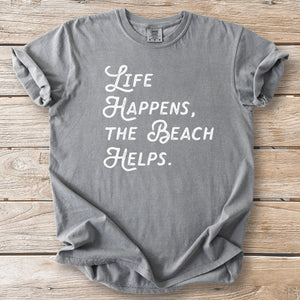 Life Happens Beach Script Tee