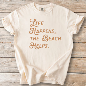 Life Happens Beach Script Tee