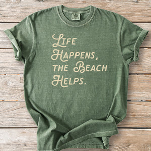 Life Happens Beach Script Tee