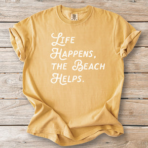 Life Happens Beach Script Tee