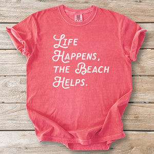 Life Happens Beach Script Tee