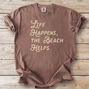 Life Happens Beach Script Tee
